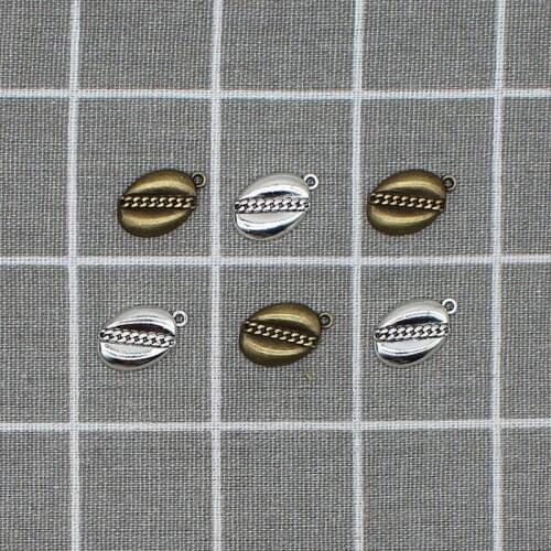 10pcs Ball Charms Bohemian Cowrie Conch Shell 14*22mm Antique Silver Color Plated Pendant Making DIY Handmade Tibetan Finding