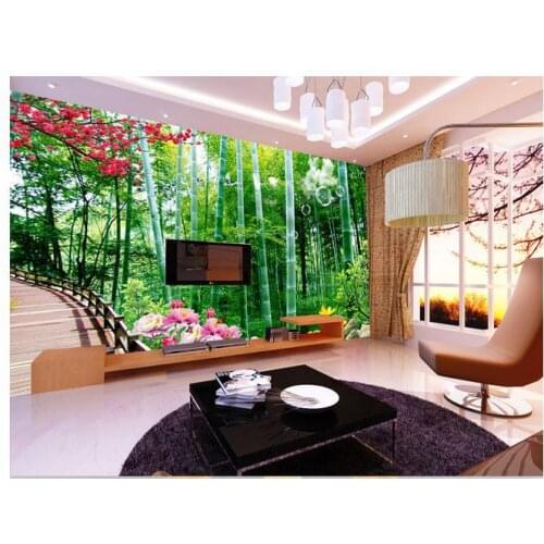 3D wallpaper 2015 New non-woven Bamboo fashion TV setting wallpaper