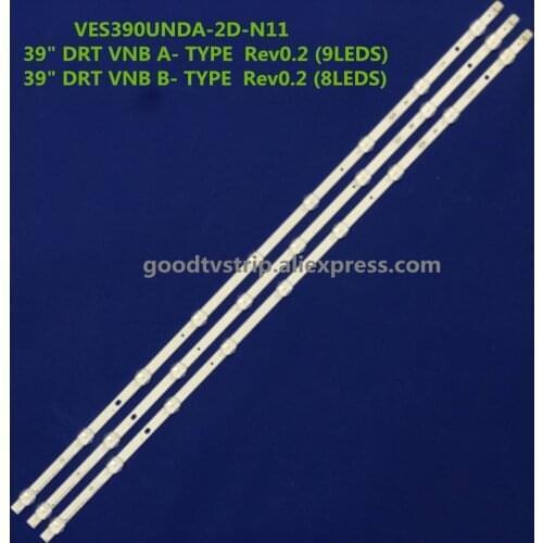 3PCSLed Backlight strip for LG LUXOR VESTEL 39" DRT VNB A-Type_REV0.2 B-Type LUX01390001 LT-39C770 VES390UNDA-2D-N11 T390HVN04.0