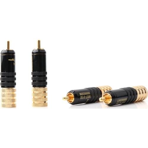 R1732 4pieces WBT-0150 Gold Plated RCA Male Jack Adapter Connector Audio Plug For HiFi Singnal Cable