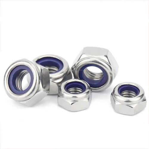 5/10PCS A4 Stainless Steel Hex Locking Nut M3 M4 M5 M6 M8 M10 Hexagon Hex Non-Slip Nuts