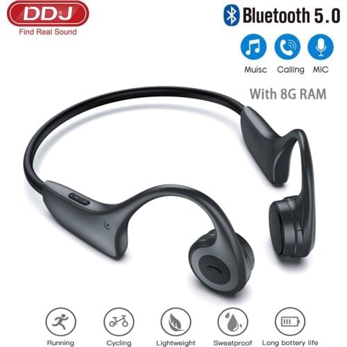 2021 Bluetooth Headsets Wireless Bone Conduction Headphones With Mp3 Player 8G Waterproof Earphone Microphone For Xiaomi Huawei