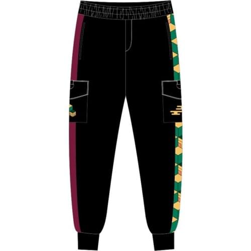 Demon Slayer Kimetsu no Yaiba Pants Cosplay Kamado Tanjirou Agatsuma Zenitsu Men Casual Overall Long Trousers Sweatpants