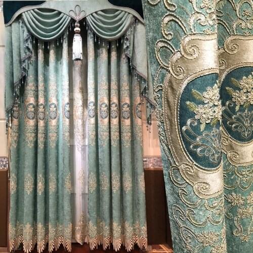 Europe luxury High-grade Blackout curtain for the living room villa curtains French Window and Kitchen Window treatment