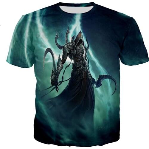 Diablo 3 Reaper of Soul 3D Printing T-shirts Men/women T ShirtS Casual Harajuku Hip Hop Style Tshirts O-neck Oversized Tops 5XL