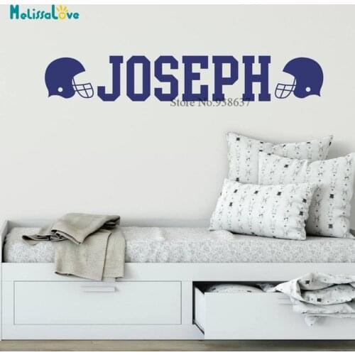 Football Custom Name Sports Theme Kids Nursery Decor Personalized Playroom Decal Vinyl Wall Sticker Unique Gift BD157