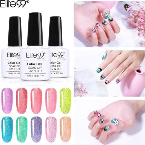 Elite99 Rainbow Candy Gel Nail Polish Soak Off UV LED Nail Varnish Primer Manicure 10ML Soak Off Enamel UV Gel Lacquer Varnish
