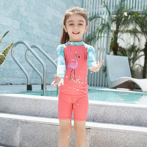Swimsuits for Children Two Pieces Rash Guards Girl Swimwear Sun Protection Long Sleeved Rashguard Swimming Trunks Bathing Suits