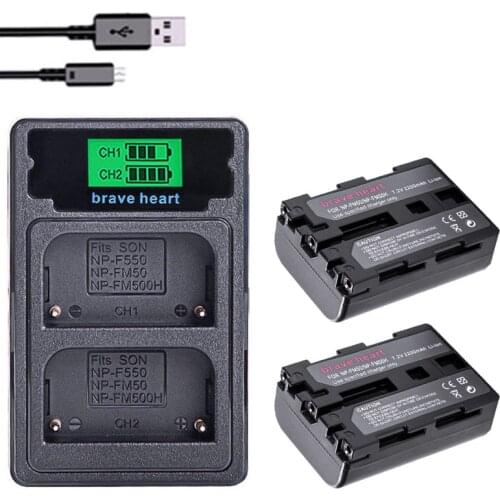 Batterie NP-FM50 NP FM50 NPFM50 np fm30 Camera Battery + Dual USB Charger For Sony NP-FM51 NP-QM50 NP-FM30 NP-FM55H A100 PC10