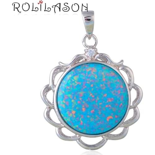 Maxi Necklaces jewellery Round Flower Green Fire Opal Sterling Silver Pendants Australia Zirconia Fashion jewelry OP597