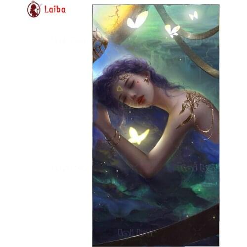 Full square round drill set Fantasy art elf girl butterfly diy diamond painting 5d diamond mazayka embroidery room decor