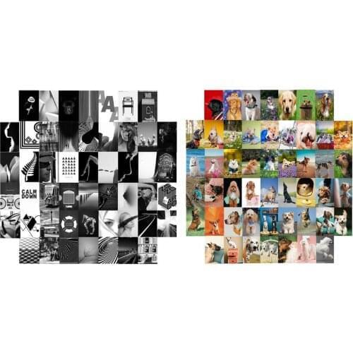 50pcs Wall Postcard Photo Collage Set With Stickers Visual Aesthetic Collage Kit Wall Decoration For Home Bedroom