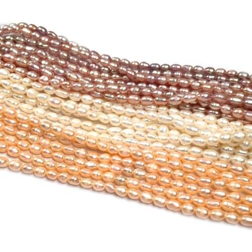 Natural Freshwater Pearl Beading Rice shape Isolation Punch Loose Beads For jewelry making DIY Necklace Bracelet Accessories