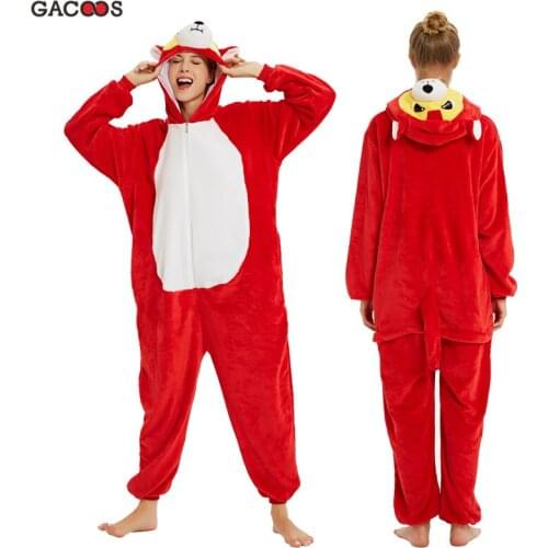 New Adults Unicorn Pajamas Red Licorne Pyjamas Women Onesies Sleepwear Winter Warm Overalls Panda Halloween Costumes Jumpsuit