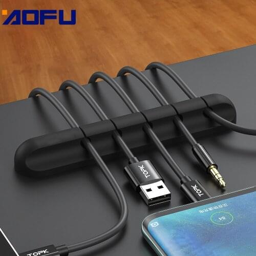 Cable Organizer Silicone USB Cable Winder Desktop Tidy Management Clips Management cable Clips Holder For Mouse Keyboard