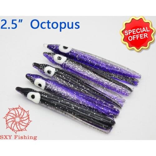 SXY FISHING 2.5 Inch Octopus Squid Seawater Fishing Bait Trolling Bait Bionics Squid Lure Bionics Octopus Bait Multiple colors 1