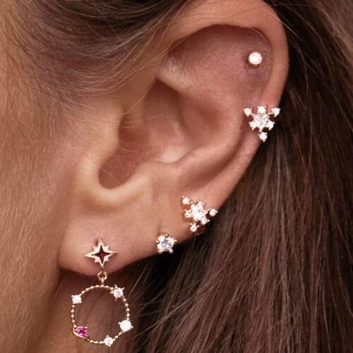 2021 Rushed Brincos Cz Earrings Delicate Cute Gold Color Dangle Cz Star Drop Dangle Earrings Cubic Zirconia For Jewelry Gifts