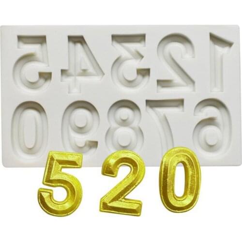 Silicone Number Mold Fondant Lollipop Mold for DIY Baking