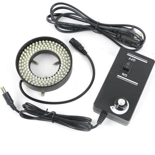 Aluminum Alloy 152pcs LED Ring Light 6500K Microscope Illuminator DIA 64mm Circle Lamp For Stereo Microscope HDMI Video Camera