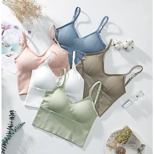 U-shaped Back Bra Tube Top Women Crop Top Solid Pattern Sexy Lingerie Bra Sports Bra Fashion Tops Push Up Seamless Underwear