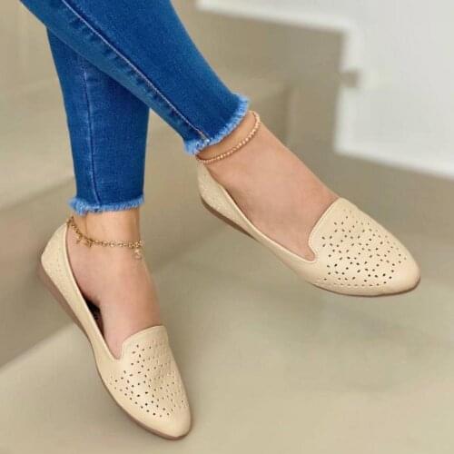 2021 summer breathable womens loafers shoes soft bottom solid color female flats shoes comfortable soft casual ladies sandals
