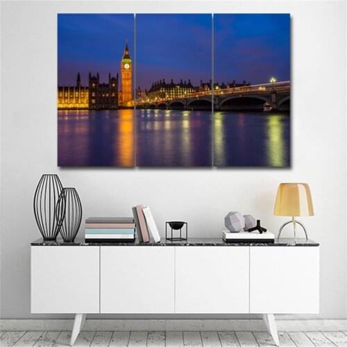 European castle night 3 pcs HD Canvas Painting Modern Home Decoration Living Room Canvas Print Painting Wall Decor Picture