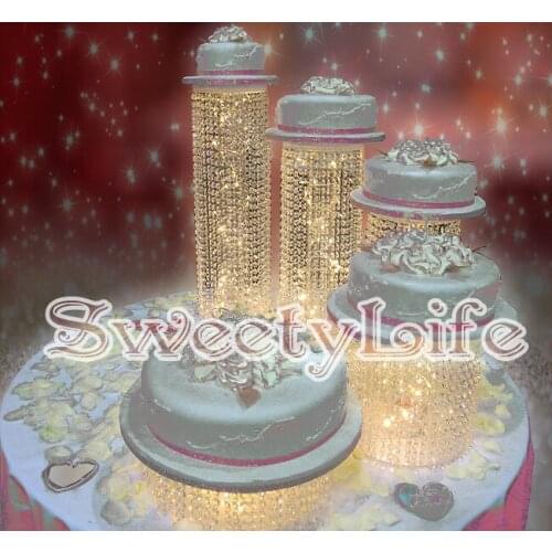 5pcs/set Diameter 7.9" Party Round cake holder Crystal transparent acrylic Cake Stand for birthday decoration