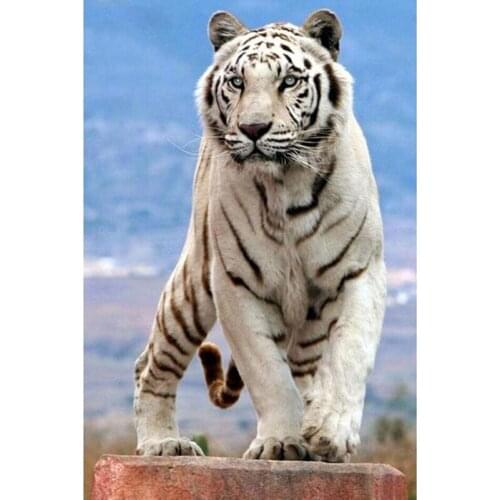 5D DIY Diamond Painting Tiger Diamond Embroidery Cross Stitch Round Full Drill Resin Rhinestone Painting Decoration Home