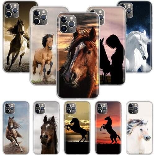 Horse Animal Case for Apple iphone 11 12 Mini Pro XS Max XR X 7 8 6 6S Plus 5 5S SE 10 Ten Gift Silicone Phone Cover Coque
