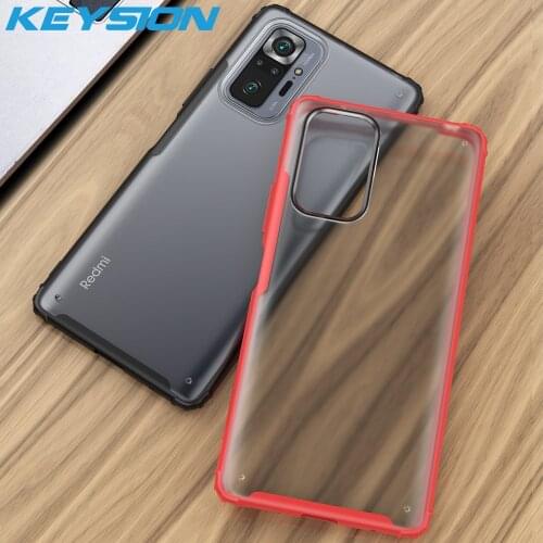 KEYSION Fashion Matte Case for Redmi Note 10 10 Pro 5G Transparent Shockproof Phone Back Cover for Xiaomi Redmi Note 10 Pro Max