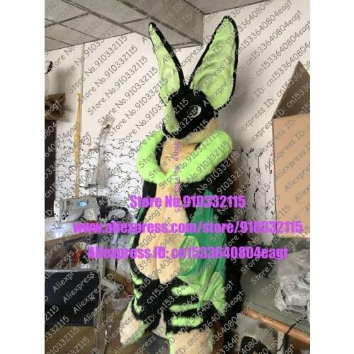 Digitigrade legs 3D Eyes bend legs customized available real photo full sets green dragon Suit fursuit Costume fox Party