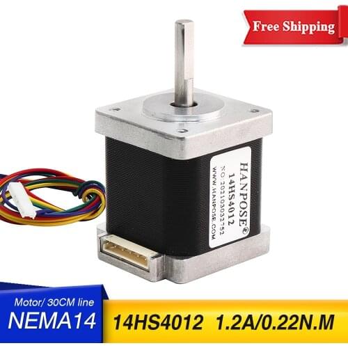 For CNC engraving milling machine 14HS4012 Nema14 Step Motor 0.22Nm(25.5oz.in) 4-lead 35X40mm Nema14 Step Motor