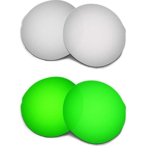 Hkuco For Madman Sunglasses Polarized Replacement Lenses 2 Pairs - Silver&Green