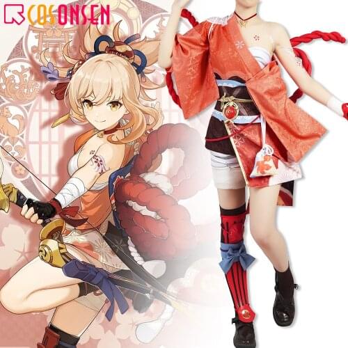 Genshin Impact Yoimiya Cosplay Costume Fabulous Fancy Outfit COSPLAYONSEN Adult Halloween Full Set Custom Made