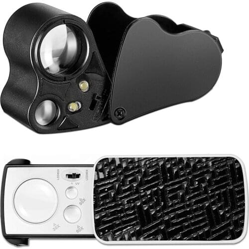 NEW-2 Pieces Jewelers Loupe 30X 60X 90X Illuminated Jewelers Eye Loupe Magnifier Portable Jewelry Loupe Magnifier