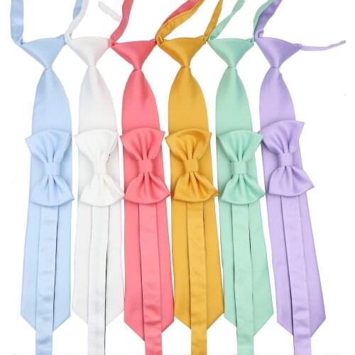 Fashion Children Elastic Tie Necktie School Boys Girls Kids Baby Wedding Solid Color Student Tie Wedding Necktie Neck Tie Gift