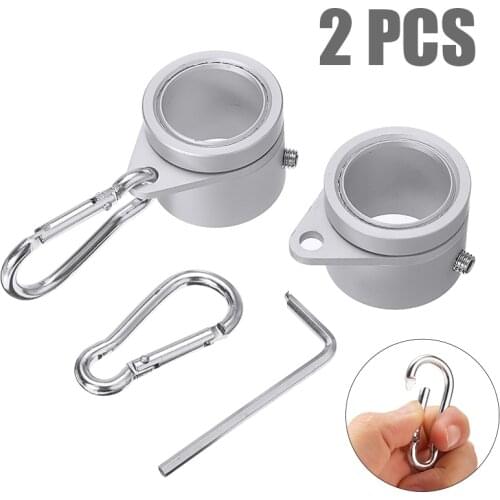 2Pcs Flagpole Mounting Ring With Carabiner 360 Degrees Rotating Anti-wrap Ring Aluminium Alloy Flagpole Rotating Rings Kit