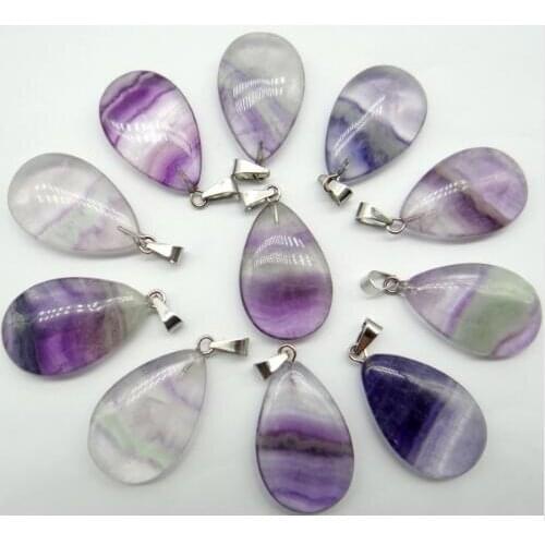 Natural stone Quartz crystal Turquoises tiger eye lapis aventurine Water droplets Pendant for diy lJewelry making necklace 24pcs