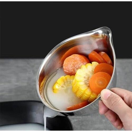 Stainless Steel Gravy Oil Soup Separator Bowl Multi-Use Grease Oiler Filter Strainer Pot Cooking Tools Oil Separator Bowl