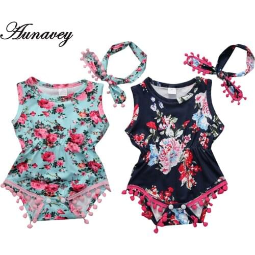 NEW 2020 Toddler Newborn Baby Girls Tassels Floral Romper Jumpsuit Outfit Clothes Summer