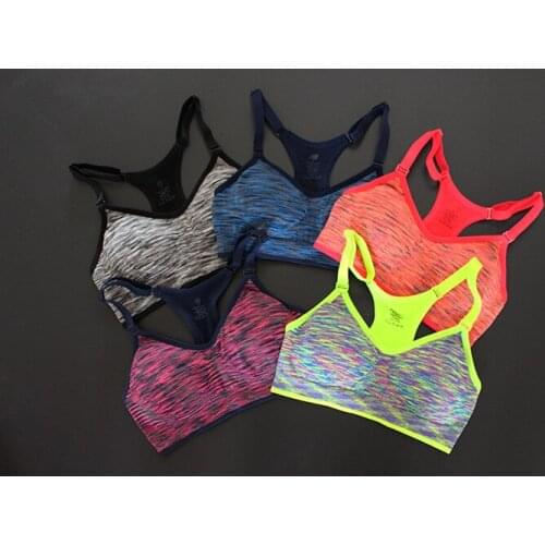 NEW!!! Sports Bra Fitness Yoga Running Bras For Women Adjustable Strap Quick Dry Padded Underwear Top Athletic Bra No Rims