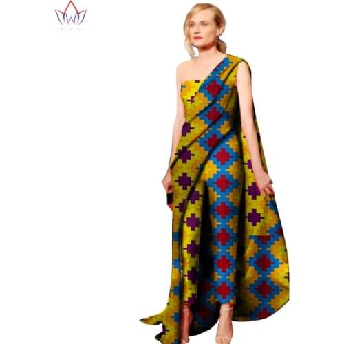 New Fashion Africa Cotton Wax Print Romper African Bazin Riche Sexy Jumpsuit For Women Dashiki Elegant Jumpsuit WY1992