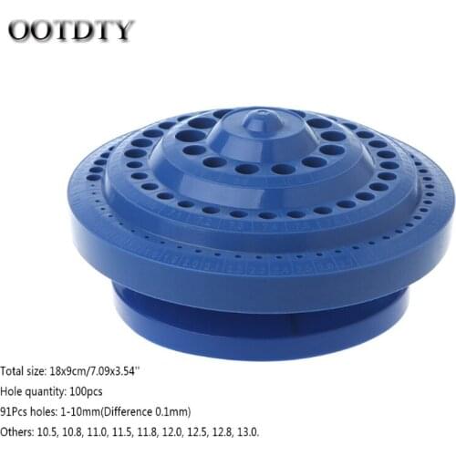 OOTDTY Drill Bit Storage Case Stand Round Shape Hard Plastic Organizer 100Pcs Hole Bore dorp shipping