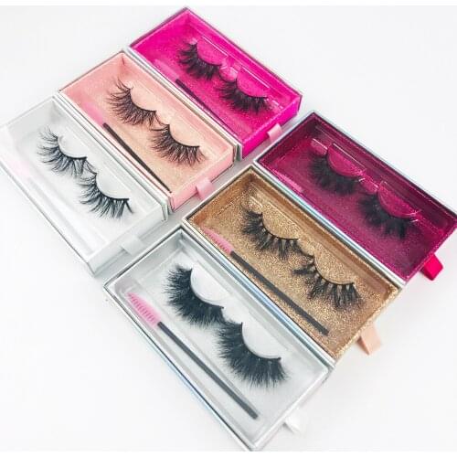 Wholesale Eyelashes Box Package Custom Faux Cils Lashes Box 25mm Mink Eyeashes Makeup Drawer Case False Eyelashes Packaging Bulk