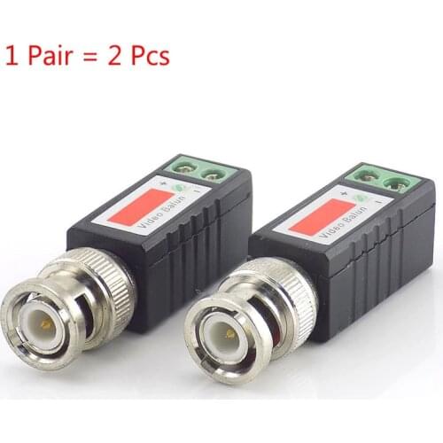 1 pair CCTV video balun Twisted Passive Transceiver BNC Male COAX CAT5 Camera UTP Cable Coaxial Adapter for Analog Cam