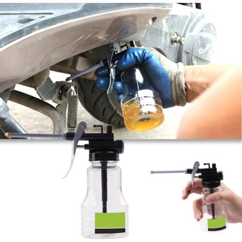 Grease Gun Oil Pump 250ml Oil Can Plastic Transparent Hose High Pressure Hose Oiler Mini Grease Gun Hose Oil Injector Can