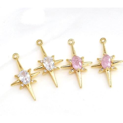 Zinc Alloy Charms Gold Stars Charms 4pcs/lot For DIY Fashion Jewelry Making Finding Accessories