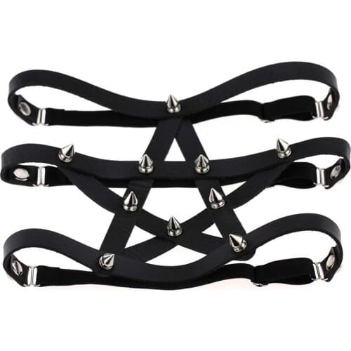Women Garter Sexy Punk Goth Heart PU Leather Elastic Belt Leg Thigh Ring Clothing Accessory Suspender