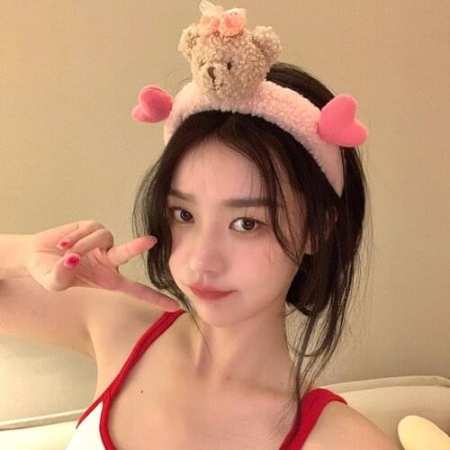 2021 New Fun Bear Multi-Color Makeup Head Bandwidth Edge Tighten Headband Cute Cartoon Girl Headband Accessories Headband Gift