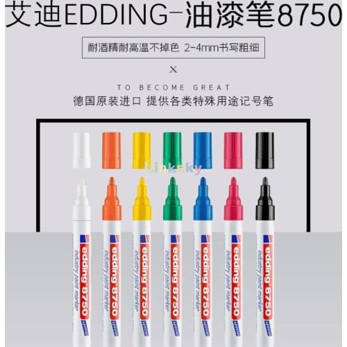 Edding 8750 industry paint marker,bullet tip 2-4 mm - paint marker for writing on dusty, slightly oily surfaces, tyres, metal